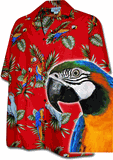Hawaiian Shirt - Parrot Red Jungle