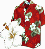 Hawaiin Shirt - Red Hibiscus